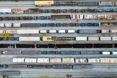 Transportation train platform aerial view.