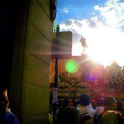 Silhouette of people against sky