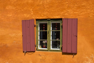 Window of old building nyboder in copenhagen