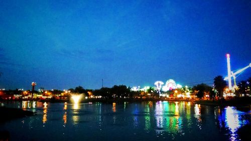 Illuminated city at night