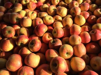 Full frame shot of apples for sale at market stall