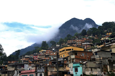 High angle view of townscape against sky