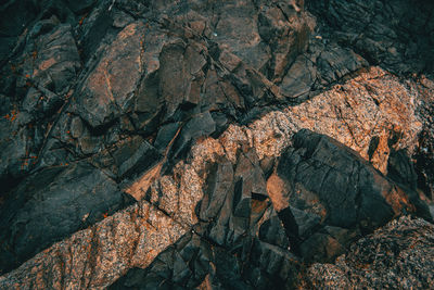 Low angle view of rock formation on land