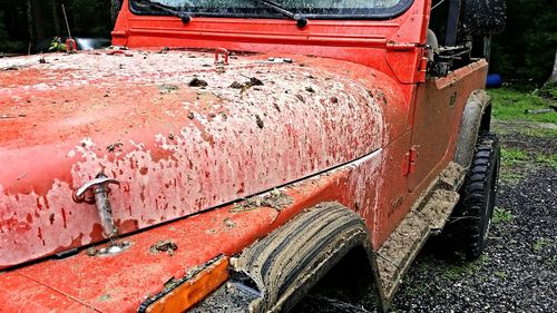 Close-up of rusty car