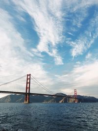 Suspension bridge over sea