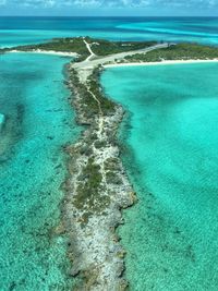 High angle view of beach