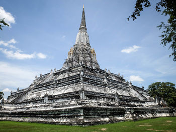 Low angle view of temple against sky