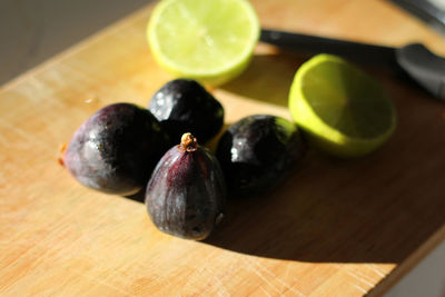 Close-up of fruits on table