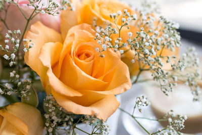 Close-up of yellow rose bouquet