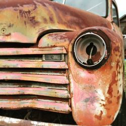 Close-up of rusty car