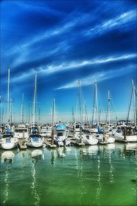 Boats in harbor