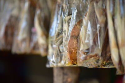 Close-up of ice cream for sale in market