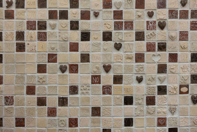 Full frame shot of tiled wall