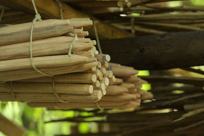 Close-up of stack of wood