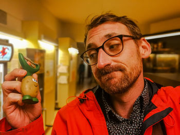 Portrait of man with ice cream