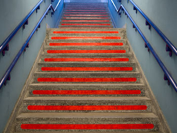 High angle view of staircase