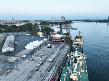 Outdoors concert in riga by the docks. celebrating summer fest. riga party.