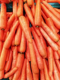 Full frame shot of carrots at market stall