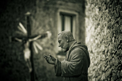 Man statue against blurred background