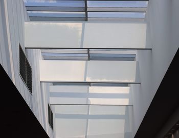 Low angle view of skylight in building