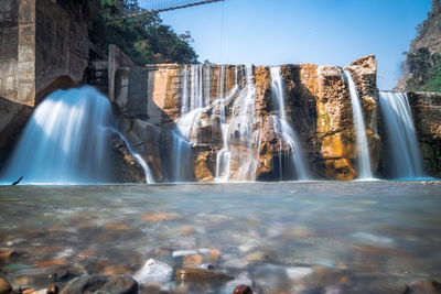 Water splashing on rocks