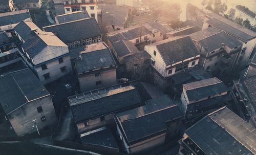 High angle shot of cityscape