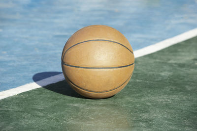 High angle view of ball on table
