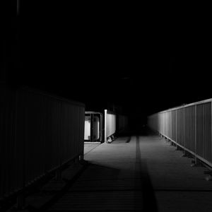 Empty walkway at night