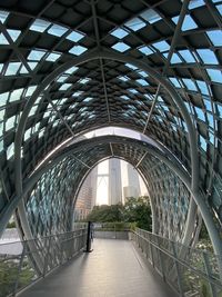 View of empty footbridge outdoors