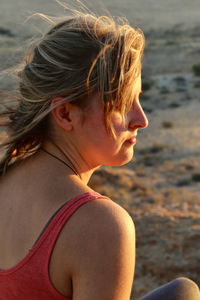 Portrait of a girl at sunset