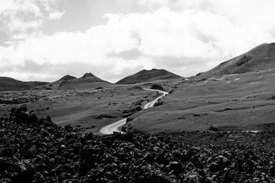 Scenic view of mountains against sky