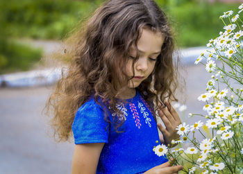 Close-up of girl looking at camera