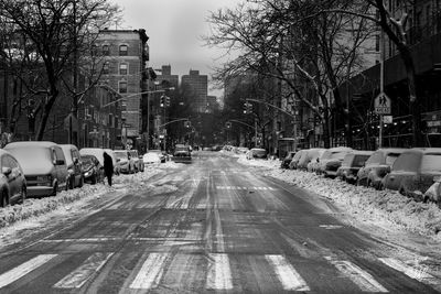 Cars on road in winter