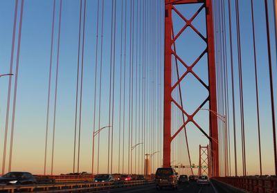 View of suspension bridge against sky