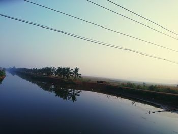 Scenic view of lake against clear sky