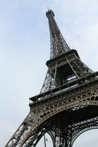 Low angle view of eiffel tower against sky