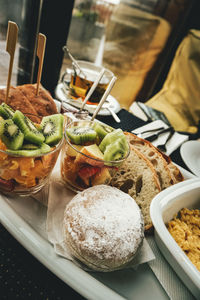 Close-up of served food in plate