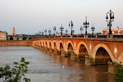 Arch bridge over river