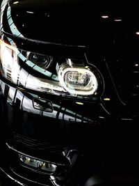 Close-up of illuminated car