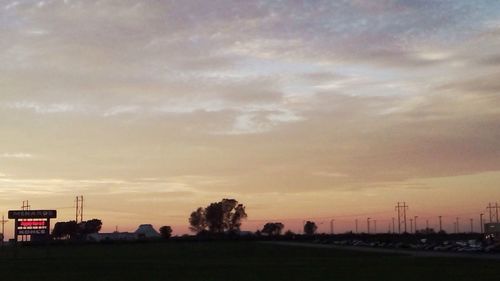 Scenic view of landscape against sky during sunset