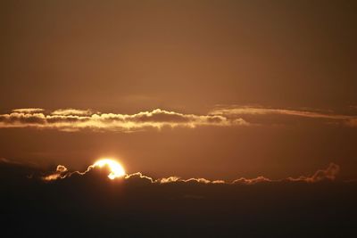 Low angle view of scenic sunset