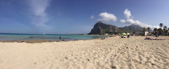 Panoramic view of beach against sky