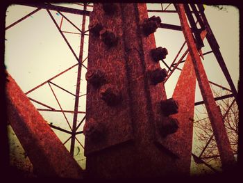 Low angle view of rusty metal structure