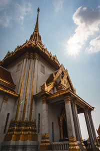 Low angle view of traditional building against sky