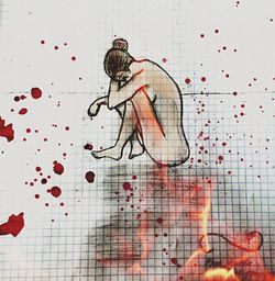 Close up of multi colored wall