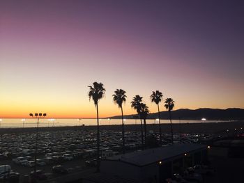 Scenic view of sea at sunset