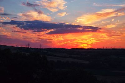 Scenic view of landscape at sunset