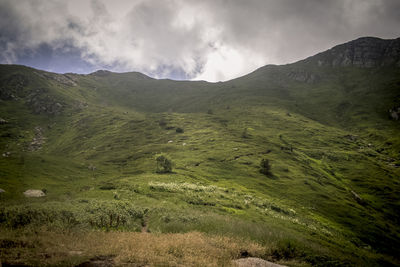 Scenic view of mountains against sky