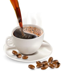 Close-up of coffee cup against white background