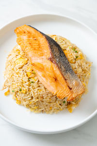 Close-up of food in plate on table